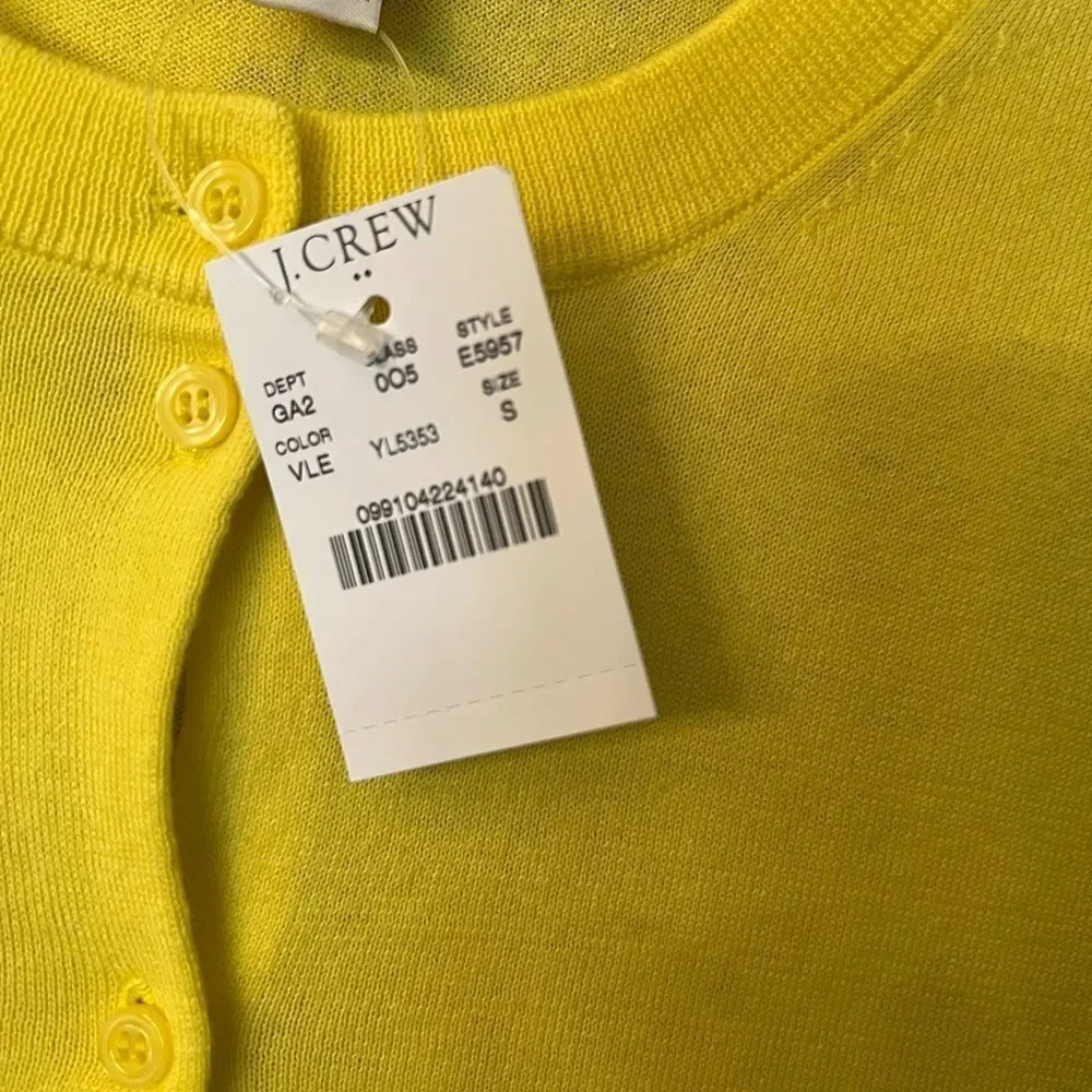 J. Crew Vibrant Yellow The Caryn Cardigan. NWT.  Size small.